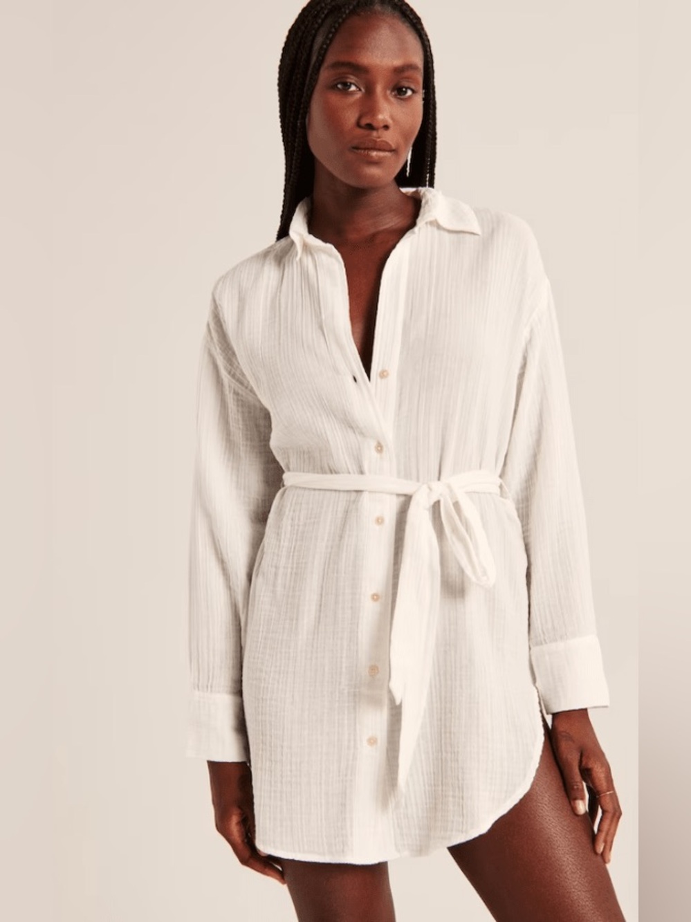 Abercrombie and Fitch women’s 100% cotton gauze button up blouse tunic small